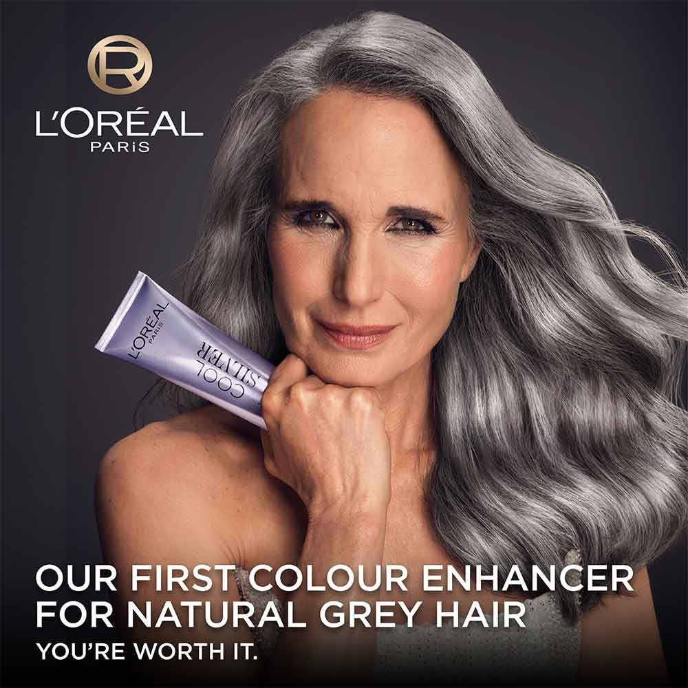 Cool Silver is L'Oréal Paris' first colour toner and enhancer for natural grey hair