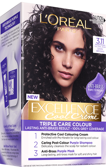 Excellence Cool Crème Permanent Hair Colour 3.11 Ultra Ash Dark Brown Box Pack