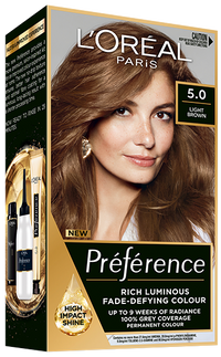 L’Oréal Paris Préférence Hair Colour - 5 Light Brown shade