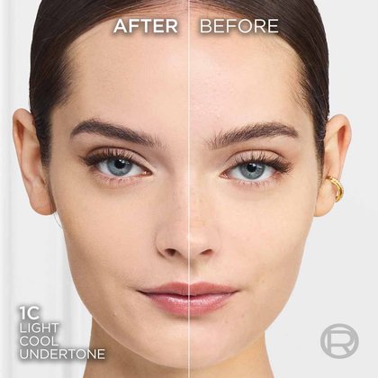 True Match liquid foundation 1C light cool undertone - Before After