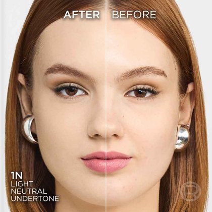 True Match liquid foundation 1N light neutral undertone - Before After