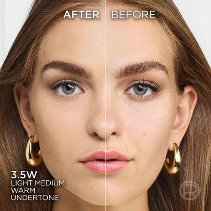 True Match liquid foundation 3.5W light medium warm undertone - Before After