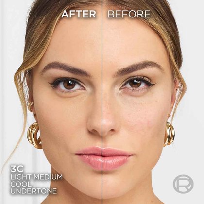 True Match liquid foundation 3C light medium cool undertone - Before After