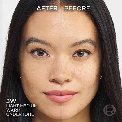 True Match liquid foundation 3W light medium warm undertone - Before After