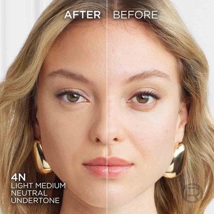 True Match liquid foundation 4N light medium neutral undertone - Before After