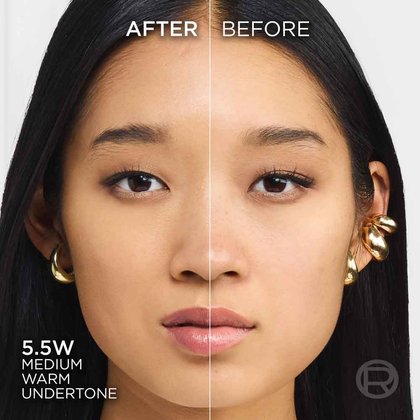 True Match liquid foundation 5.5W medium warm undertone - Before After