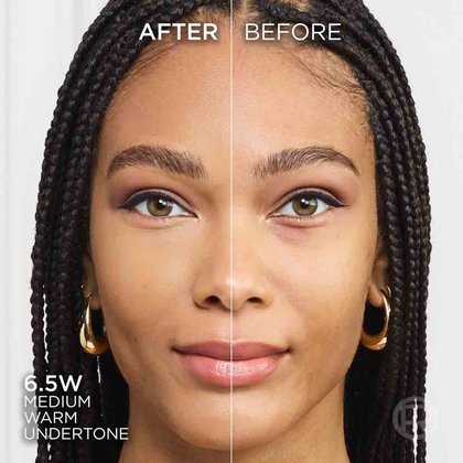 True Match liquid foundation 6.5W medium warm undertone - Before After