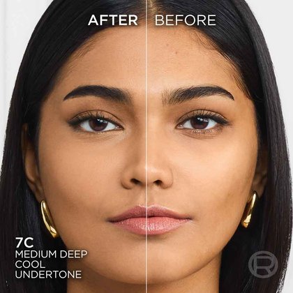 True Match liquid foundation 7C medium deep cool undertone - Before After