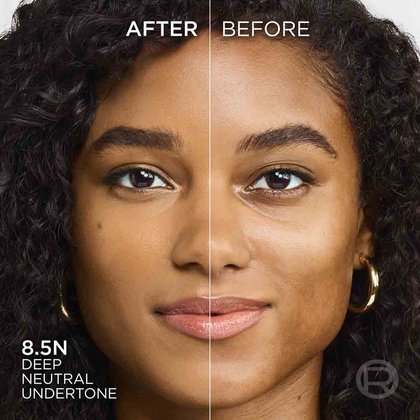 True Match liquid foundation 8.5N deep neutral undertone - Before After