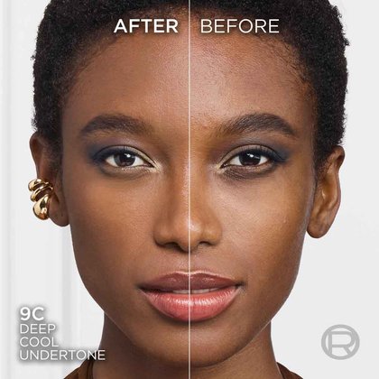 True Match liquid foundation 9C deep cool undertone - Before After