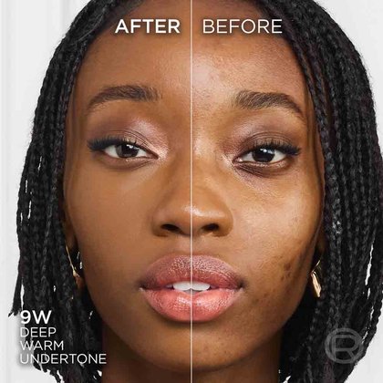 True Match liquid foundation 9W deep warm undertone - Before After
