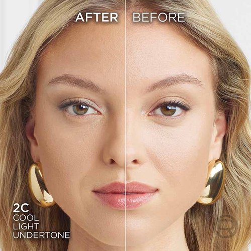 True match cream powder 2C rose vanilla before and after
