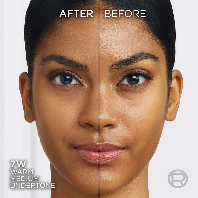 True match cream powder 7W Cinnamon before and after