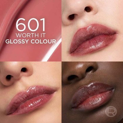 Hyaluron Tint Lip Stain Serum shade 601 Worth It - glossy colour with application
