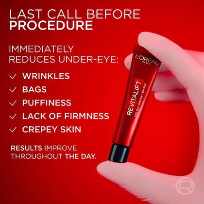 Visibly reduce under-eye wrinkles, bags, puffiness, lack of firmness and crepey skin