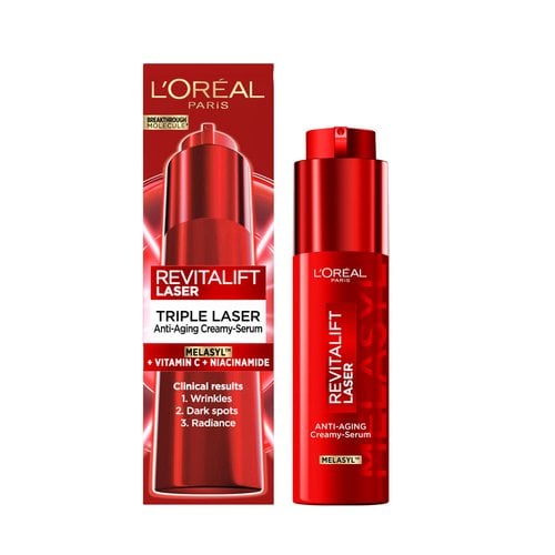 Triple laser revolution with the Revitalift Melasyl Anti-Ageing Creamy Serum: wrinkles, dark spots, radiance